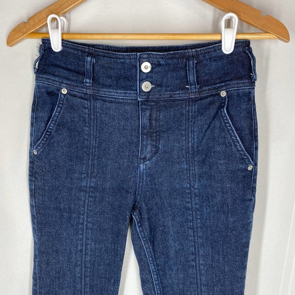 Pilcro Straight Leg Ankle Jeans Dark Blue High Waist Anthropologie Stretch 26 - Picture 3 of 7